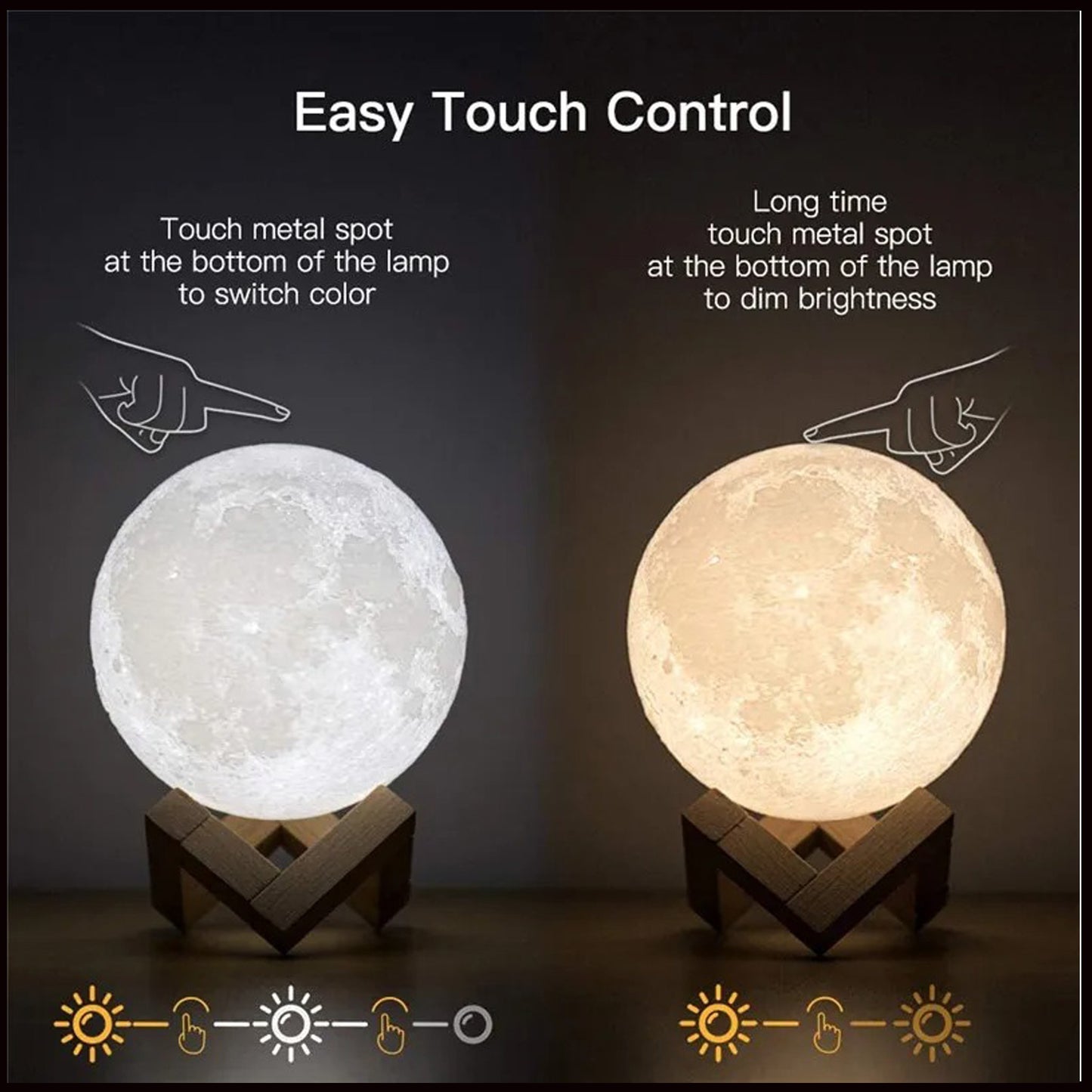 3D PRINT RECHARGEABLE MOON LAMP -16