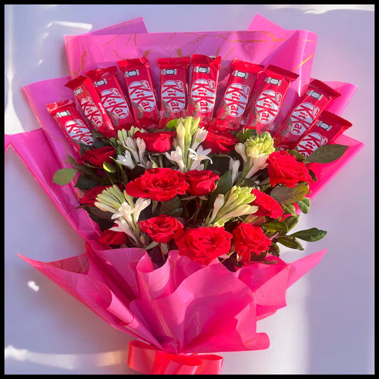REAL FLOWERS AND CHOCOLATE BOUQUET - 06