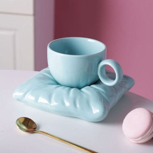 Mug with Pillow Shaped-Coaster